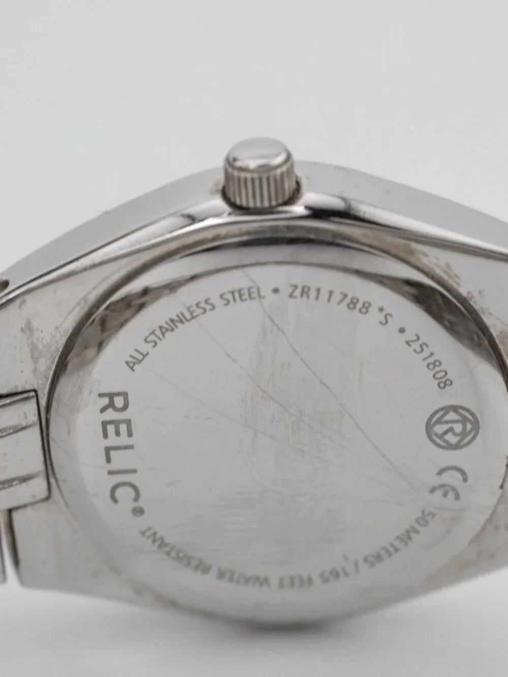 RELIC ZR11788 Crystal MOP Dial Quartz Analog Women's Watch New Battery